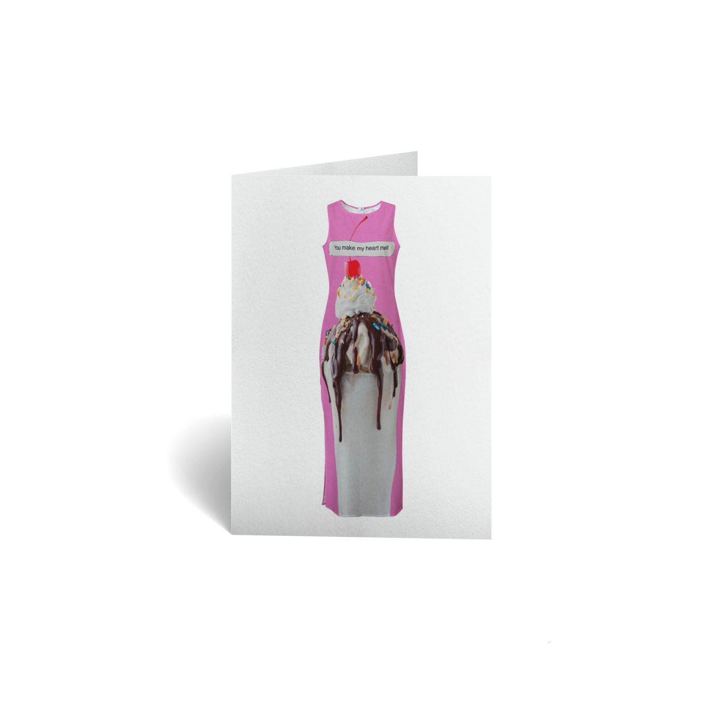 Love Keepsake Greeting Card - Funny Ice Cream - Heart Melt