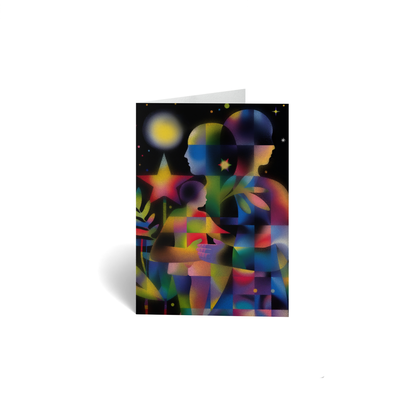 Love Keepsake Greeting Card - Family Silhouette Figures Embracing