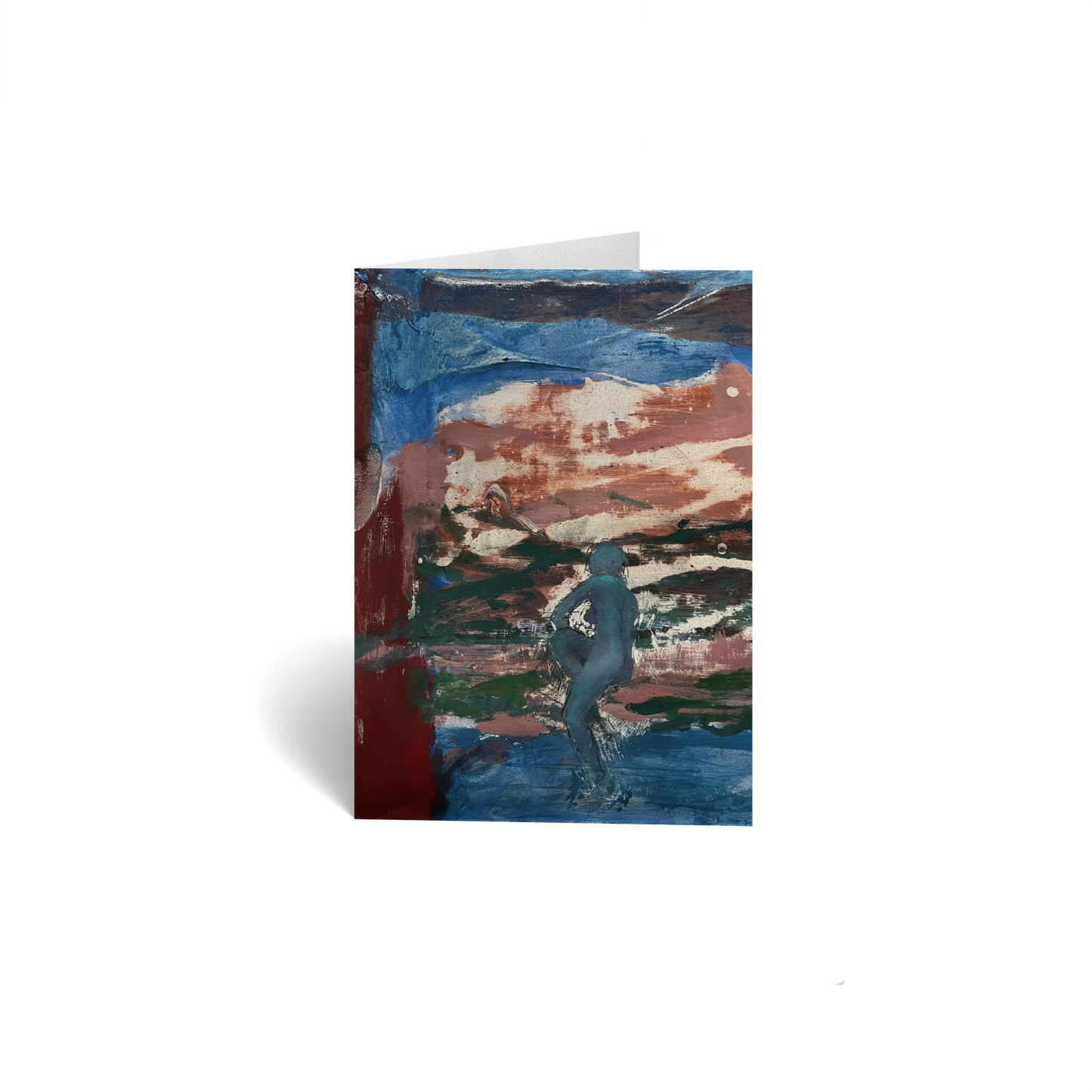 Friendship Keepsake Greeting Card - Expression Art Figure By Pool