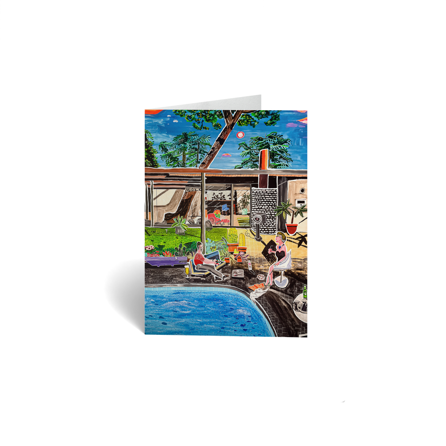 Congratulations Keepsake Greeting Card - California Home with Pool - Vacation