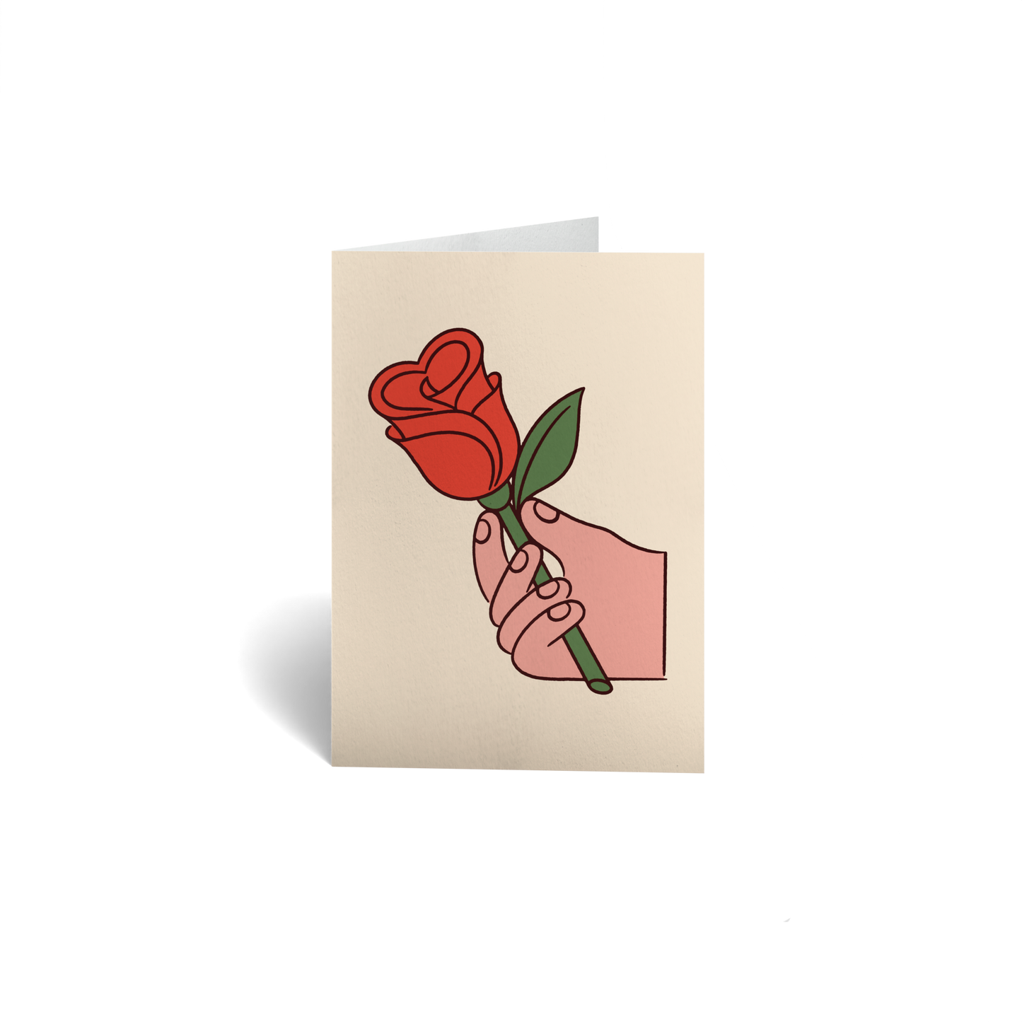 Love Keepsake Greeting Card - Hand Holding A Rose