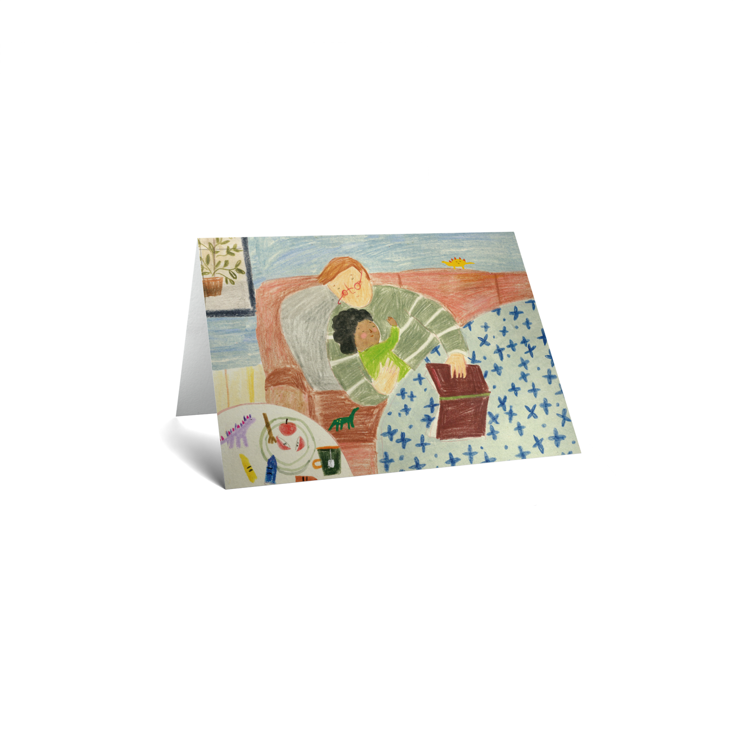 Father's Day Keepsake Greeting Card - Father Reading With Child
