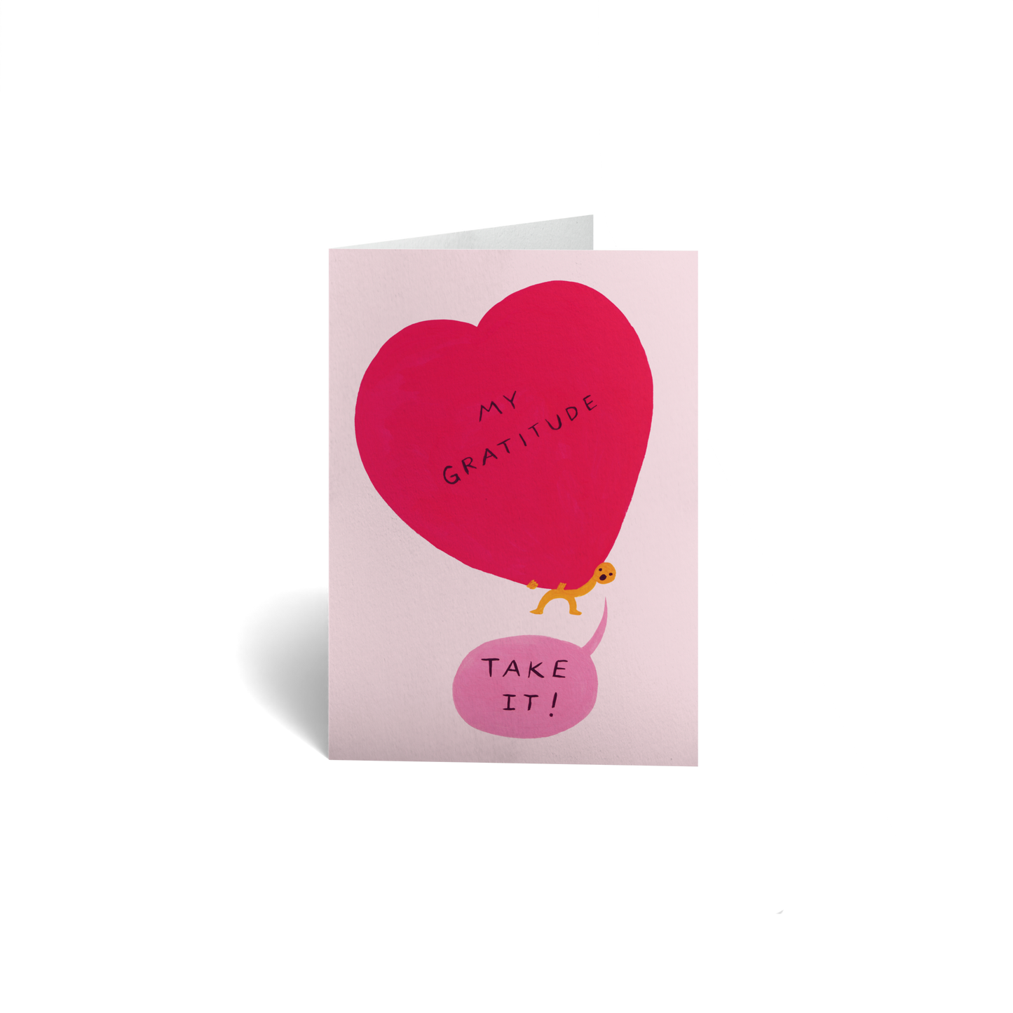 Thank You Keepsake Greeting Card - Gratitude - Figure w/ Giant Heart