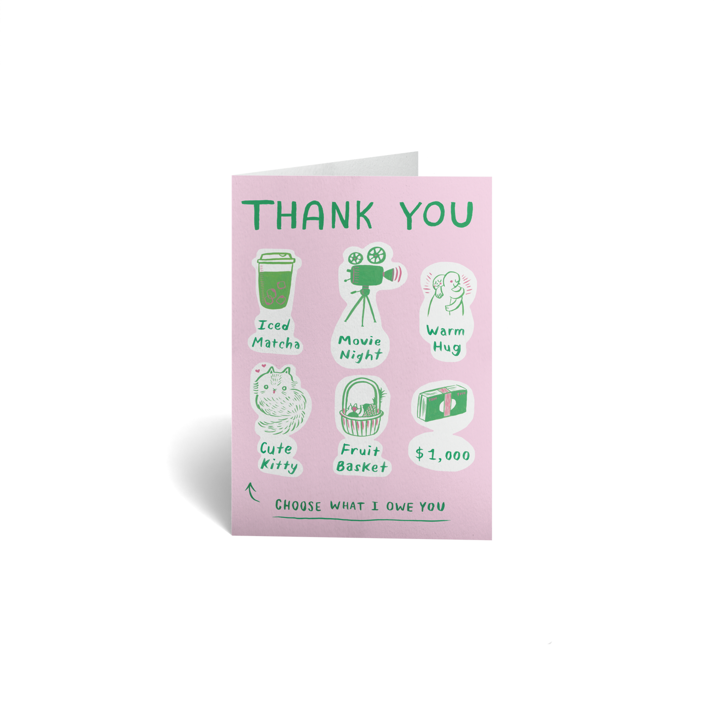 Thank You Keepsake Greeting Card - Choose A Reward