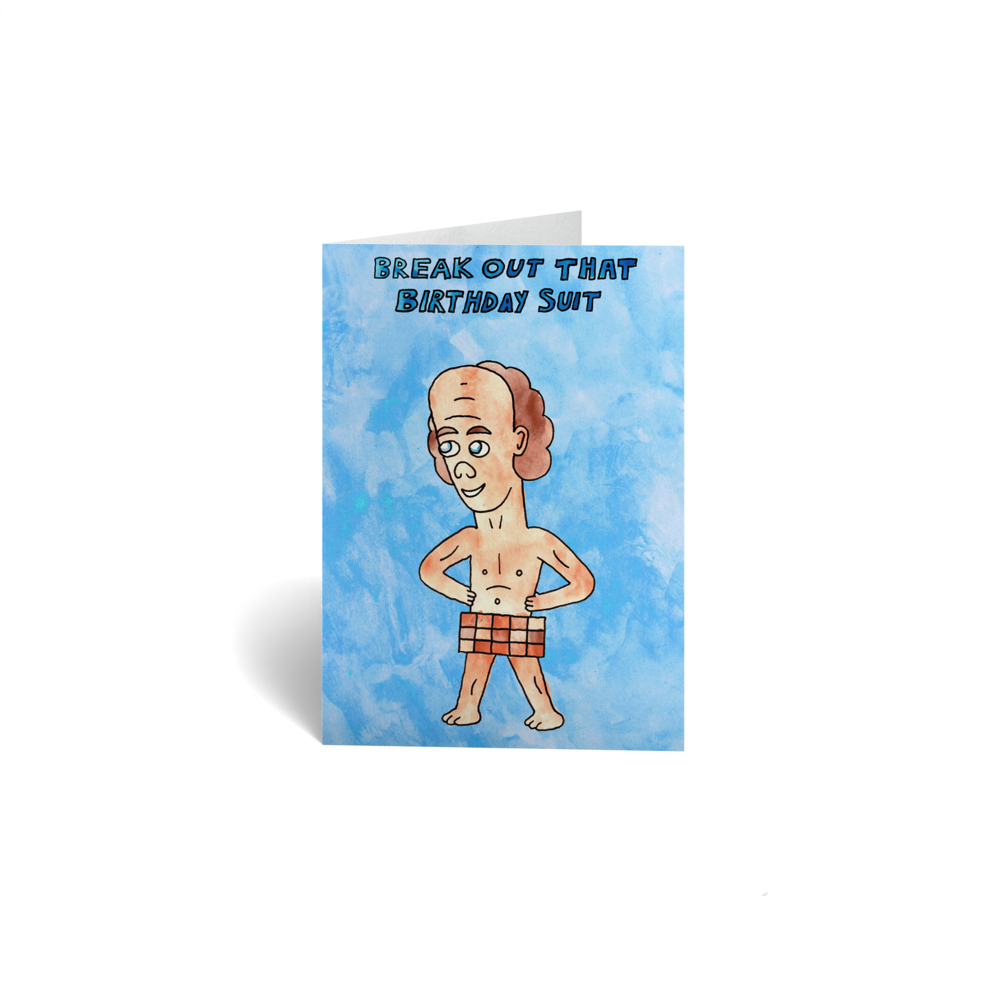 Birthday Keepsake Greeting Card - Funny Adult Man in Birthday Suit