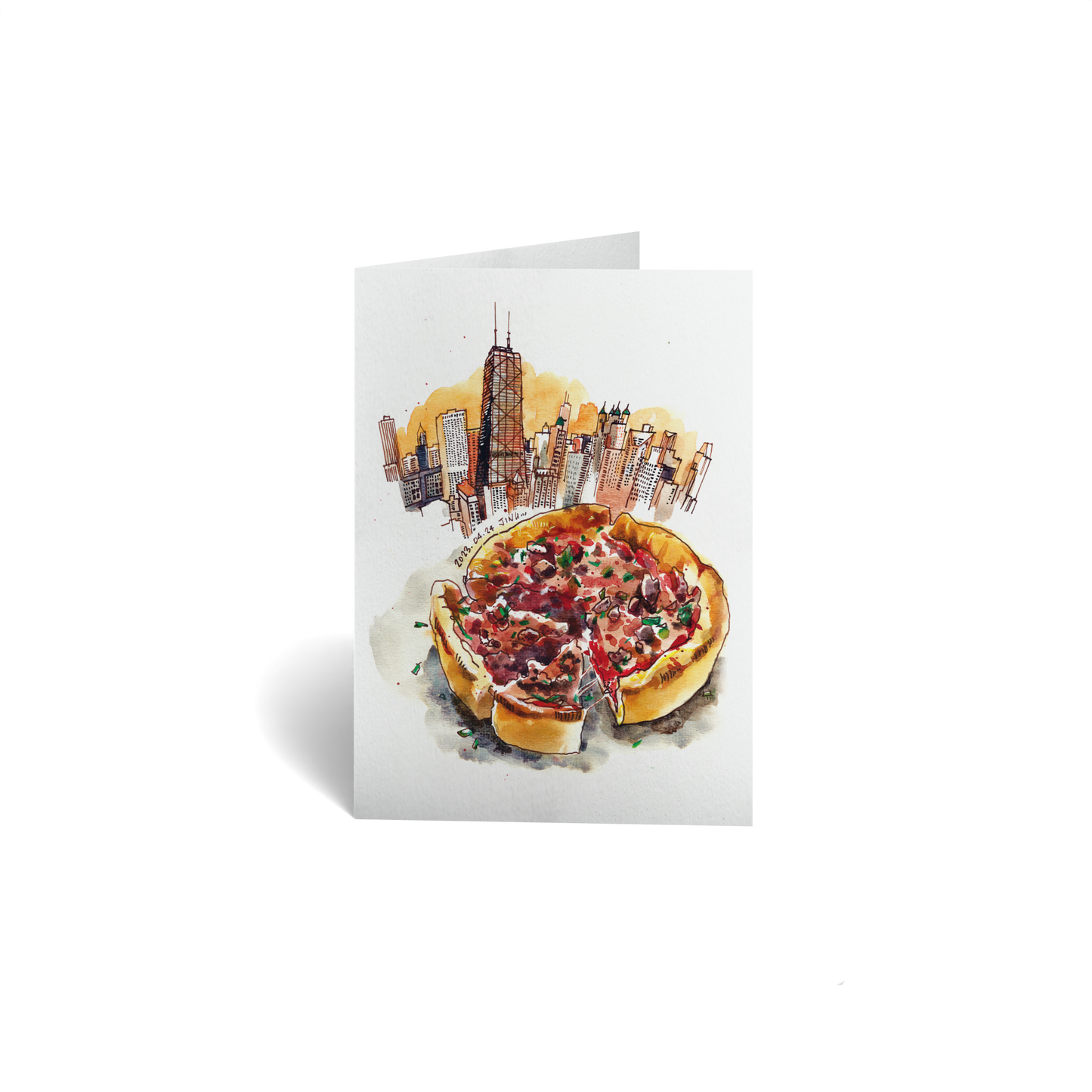 Just Because Keepsake Greeting Card - Chicago Deep Dish Pizza