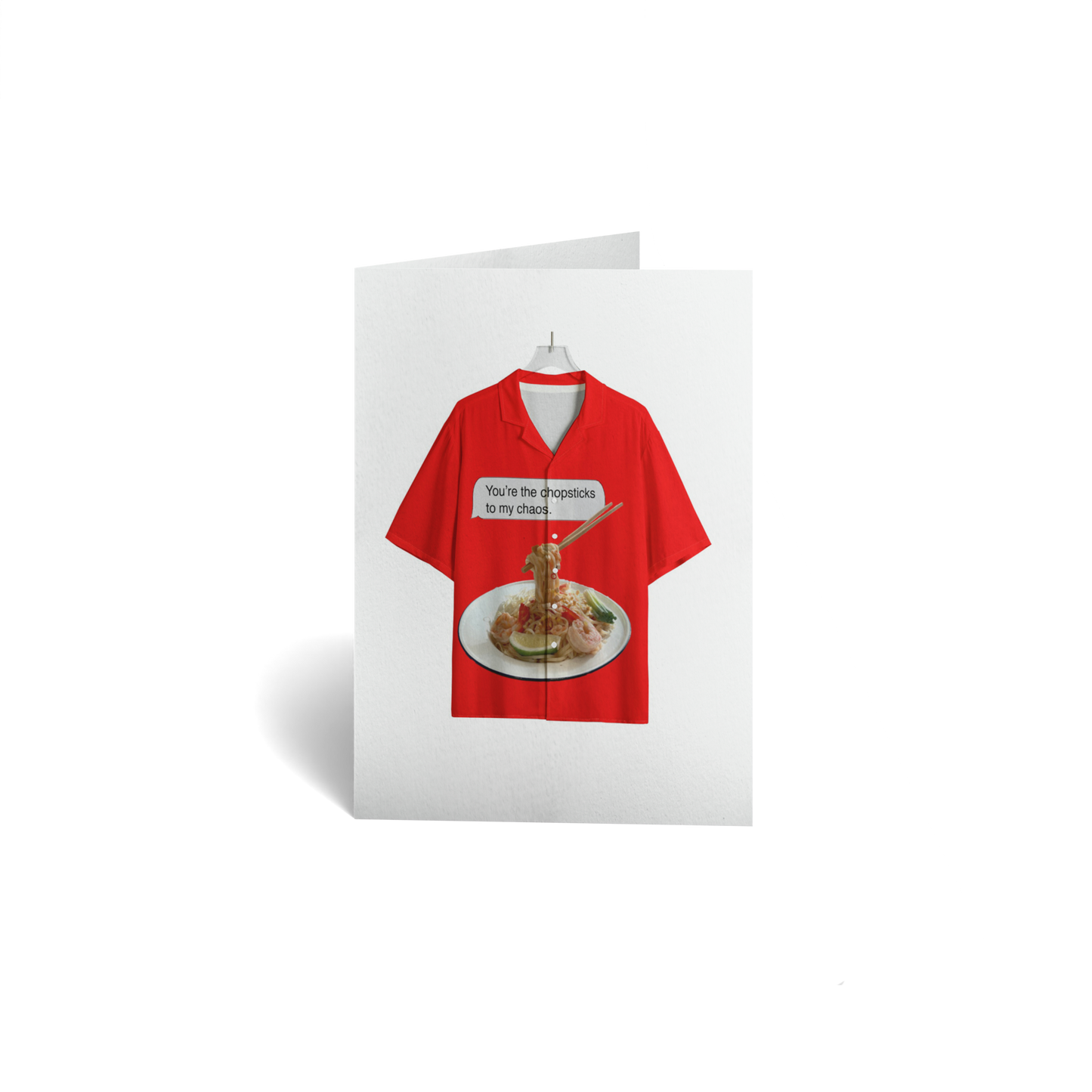 Love Keepsake Greeting Card - Chopstick and Noodles