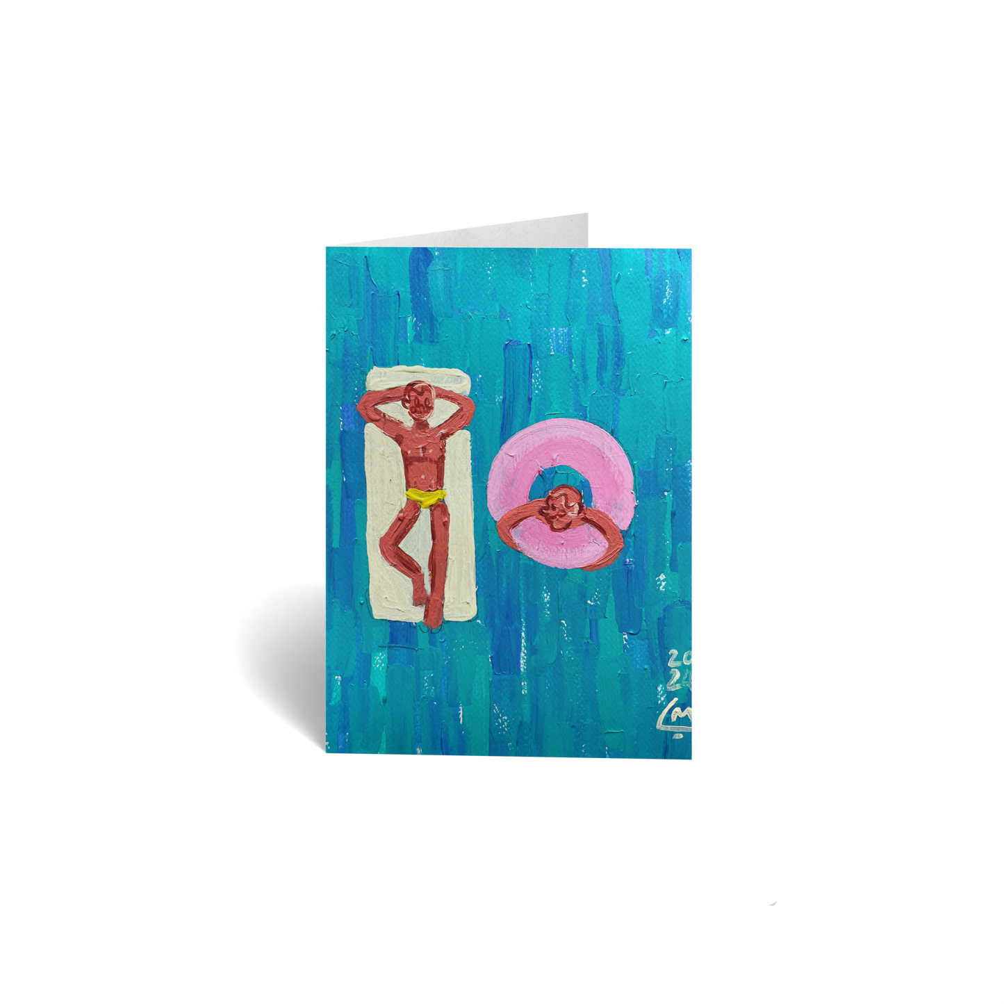 Summer Keepsake Greeting Card - Pool by Melih Çebi
