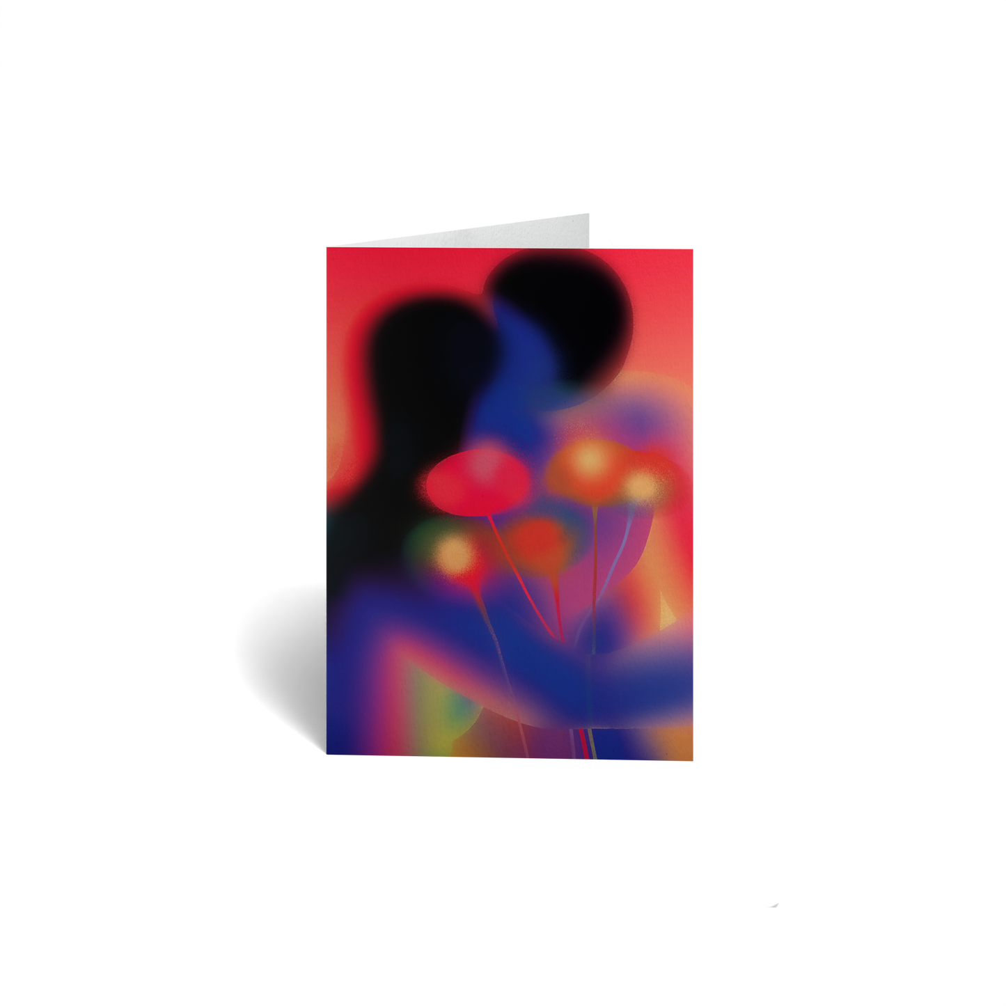 Valentine's Day Keepsake Greeting Card - Abstract Flowers