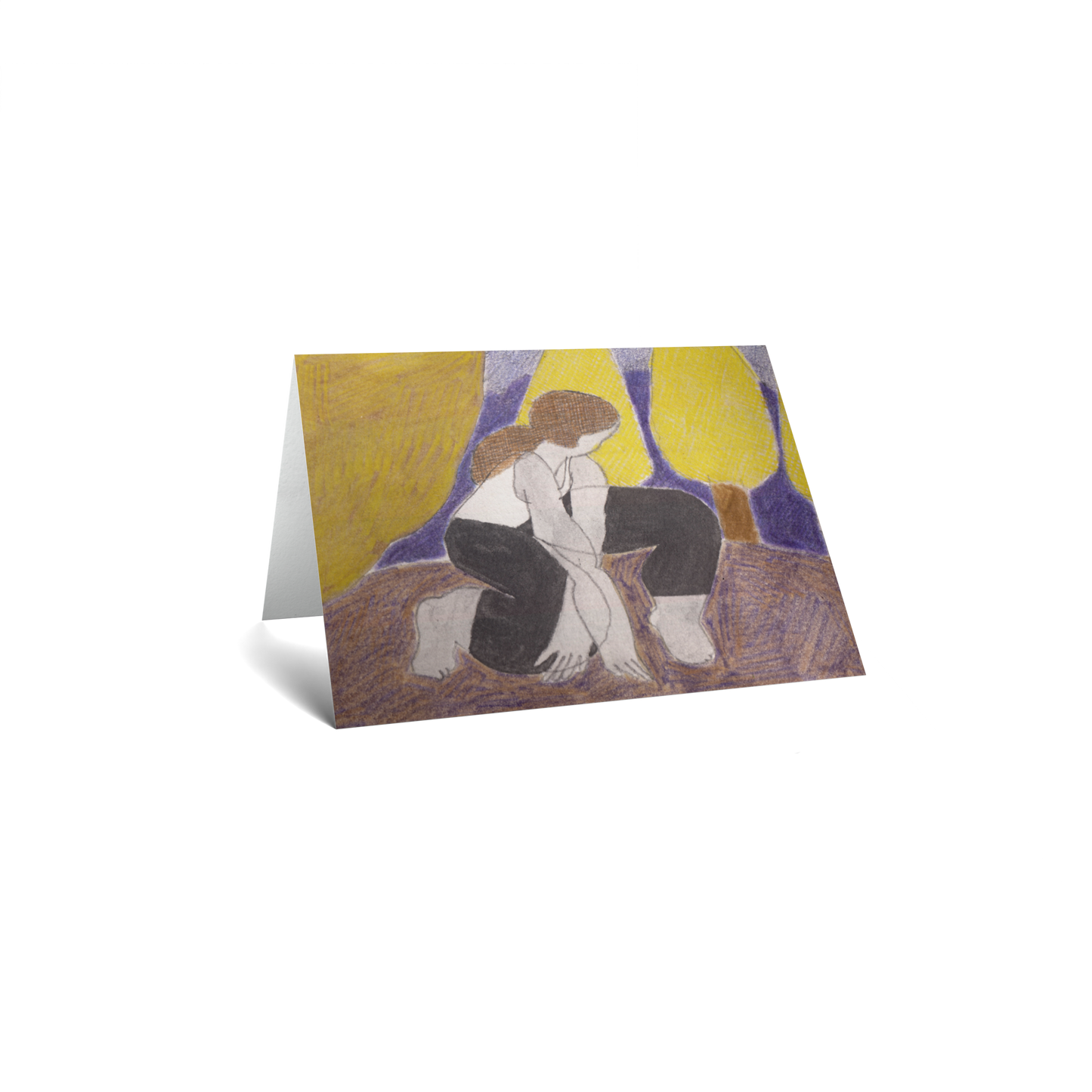 Love Keepsake Greeting Card - Seated Woman Illustration