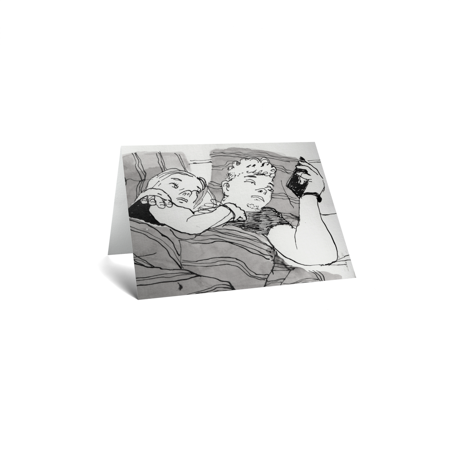Love Keepsake Greeting Card - Lovers in Bed