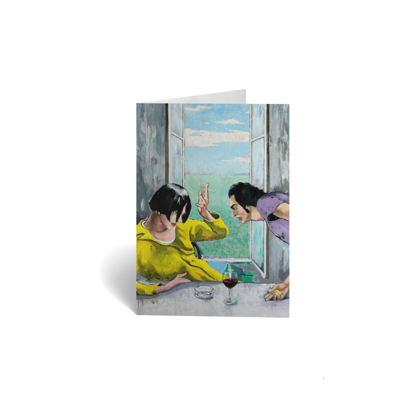 Love Keepsake Greeting Card - Couple at a Window