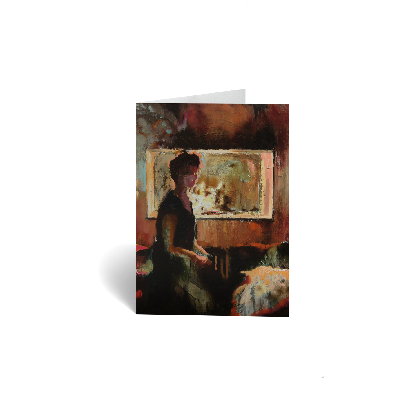 Woman by the Fireplace by Luka Kurashvili