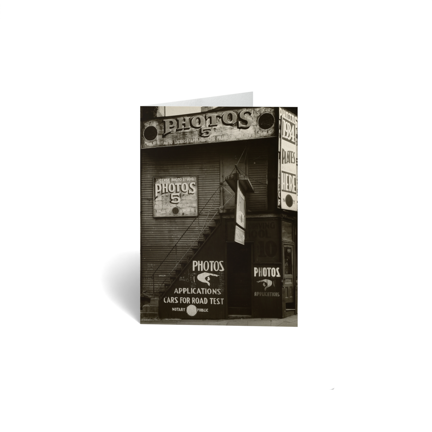 Just Because Keepsake Greeting Card - Vintage License Photo Studio Storefront
