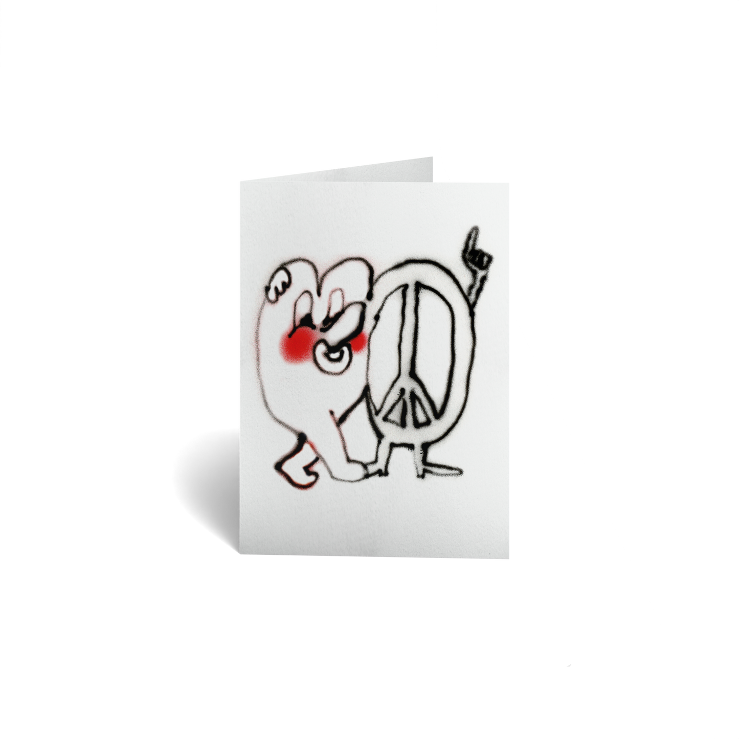 Congratulations Keepsake Greeting Card - Heart & Peace Sign Cartoon