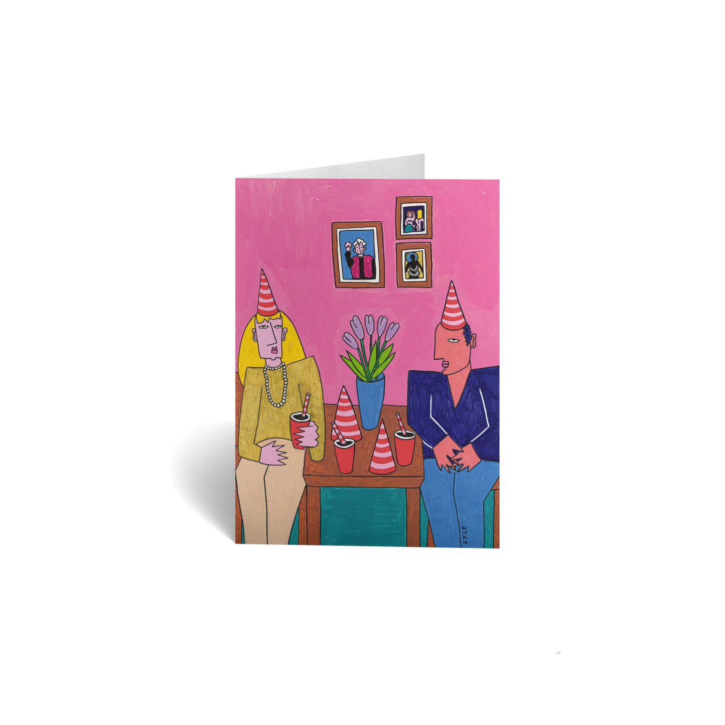 Congratulations Keepsake Greeting Card - Two People at Party - Funny