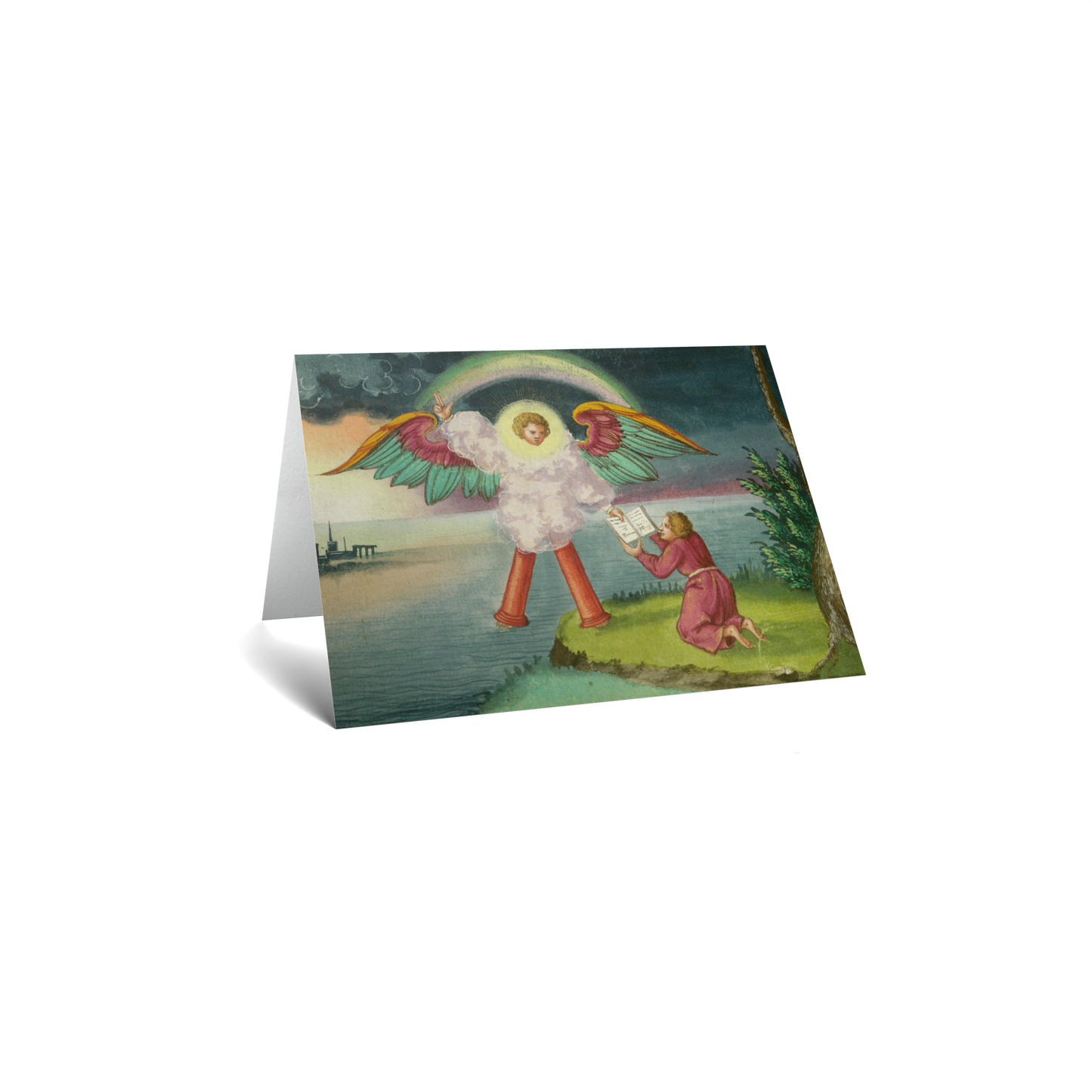 Just Because Keepsake Greeting Card - Johannes under Angel Painting