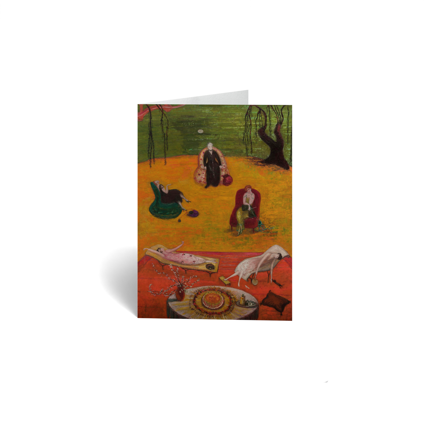 Just Because Keepsake Greeting Card - Surreal Figures Gathering