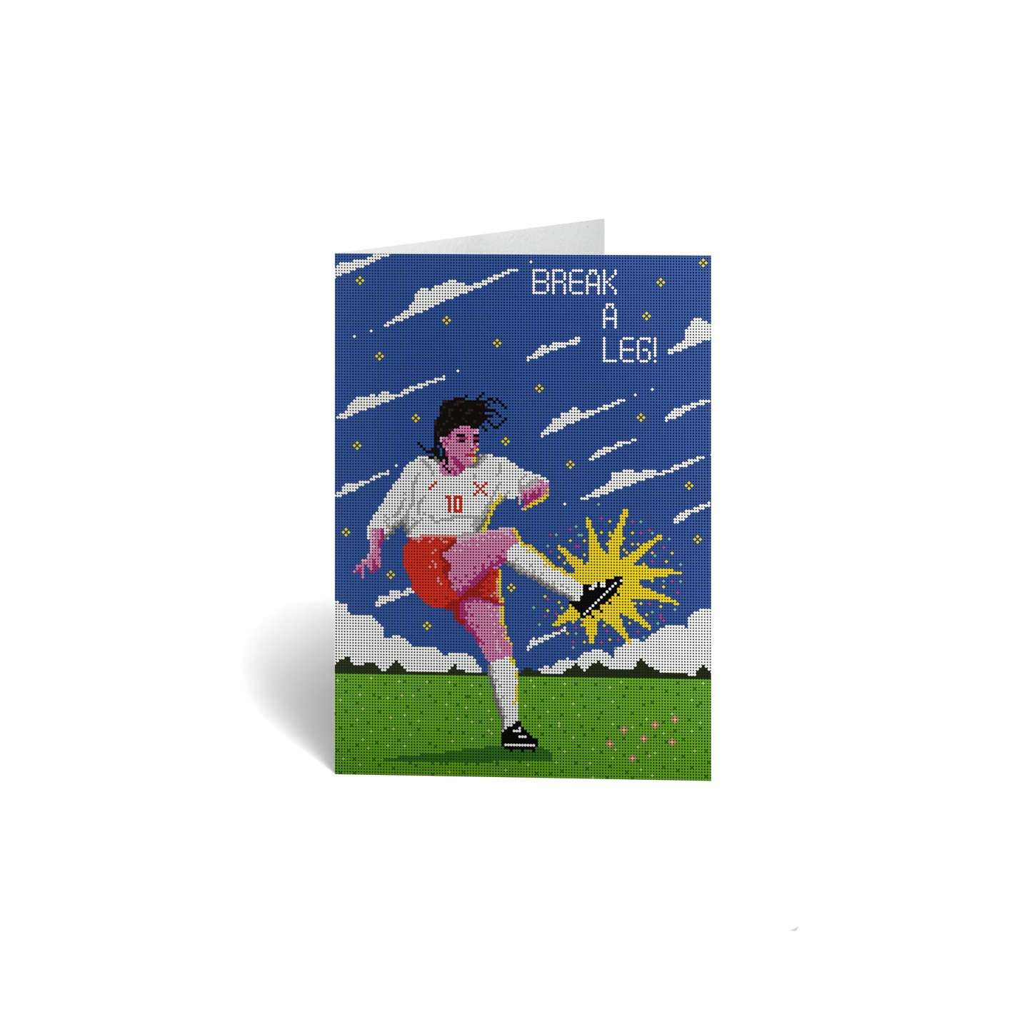 Encouragement Keepsake Greeting Card - Soccer Player - BREAK A LEG