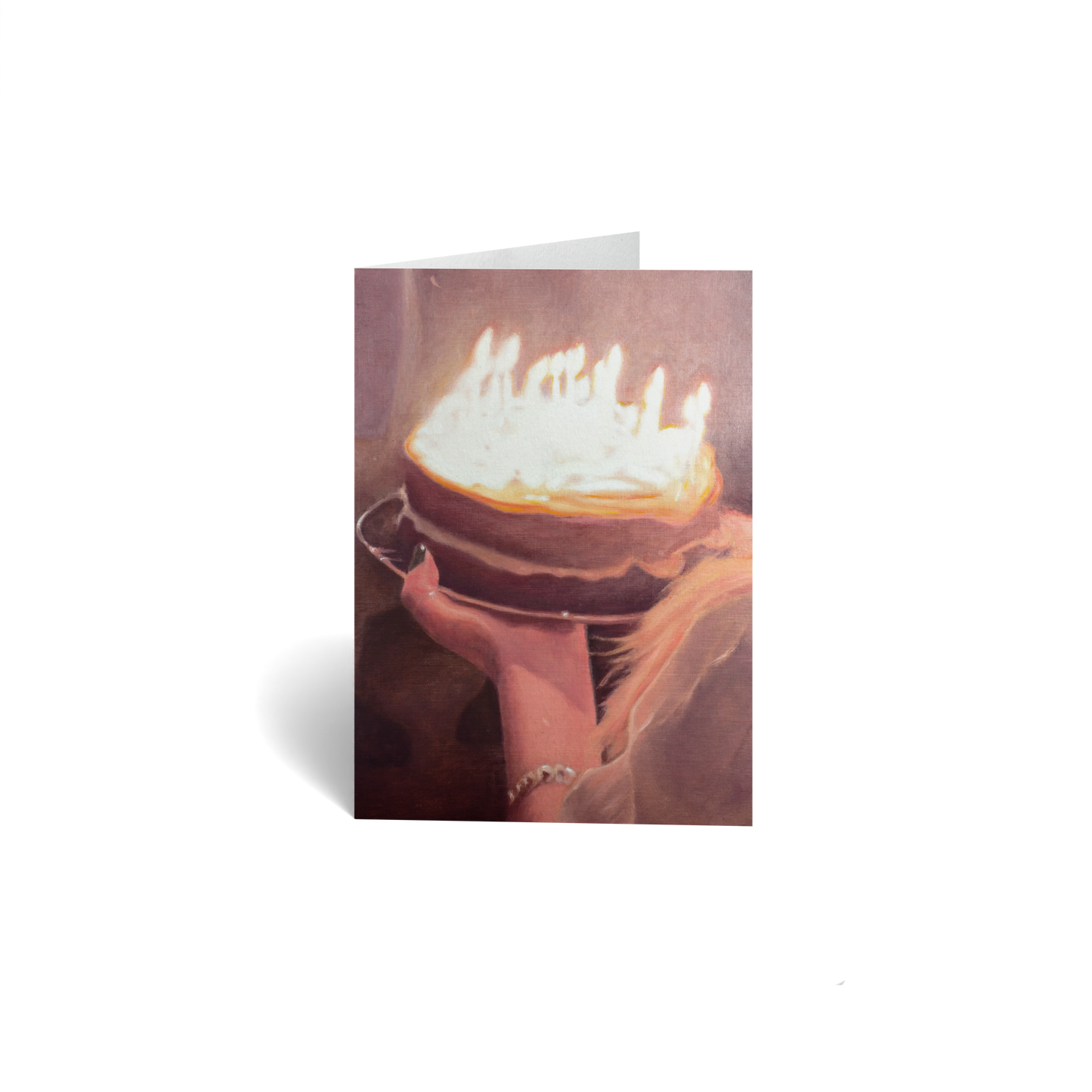 Birthday Keepsake Greeting Card - Hands Holding Cake