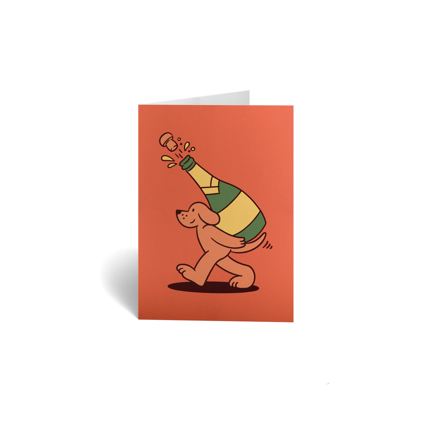 Congratulations Keepsake Greeting Card - Funny Dog and Champagne