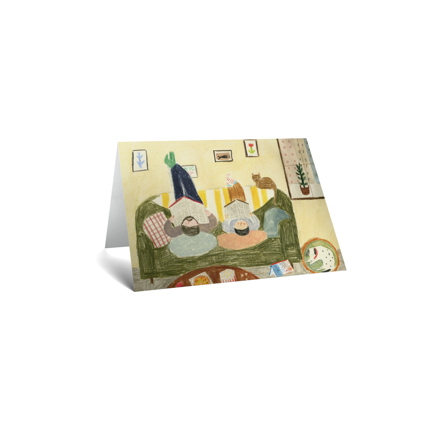 New Home Keepsake Greeting Card - Family on Couch