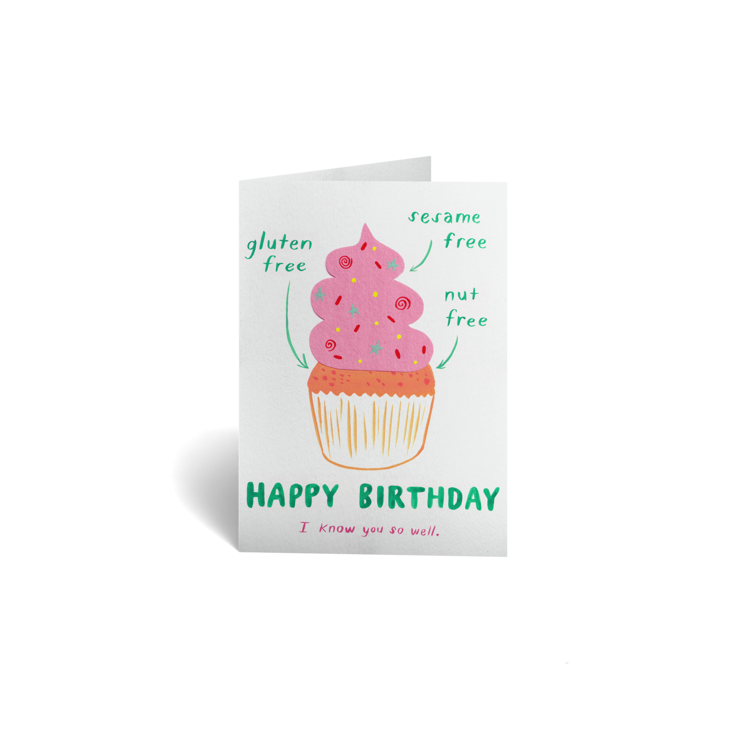 Birthday Keepsake Greeting Card - Cute Cupcake