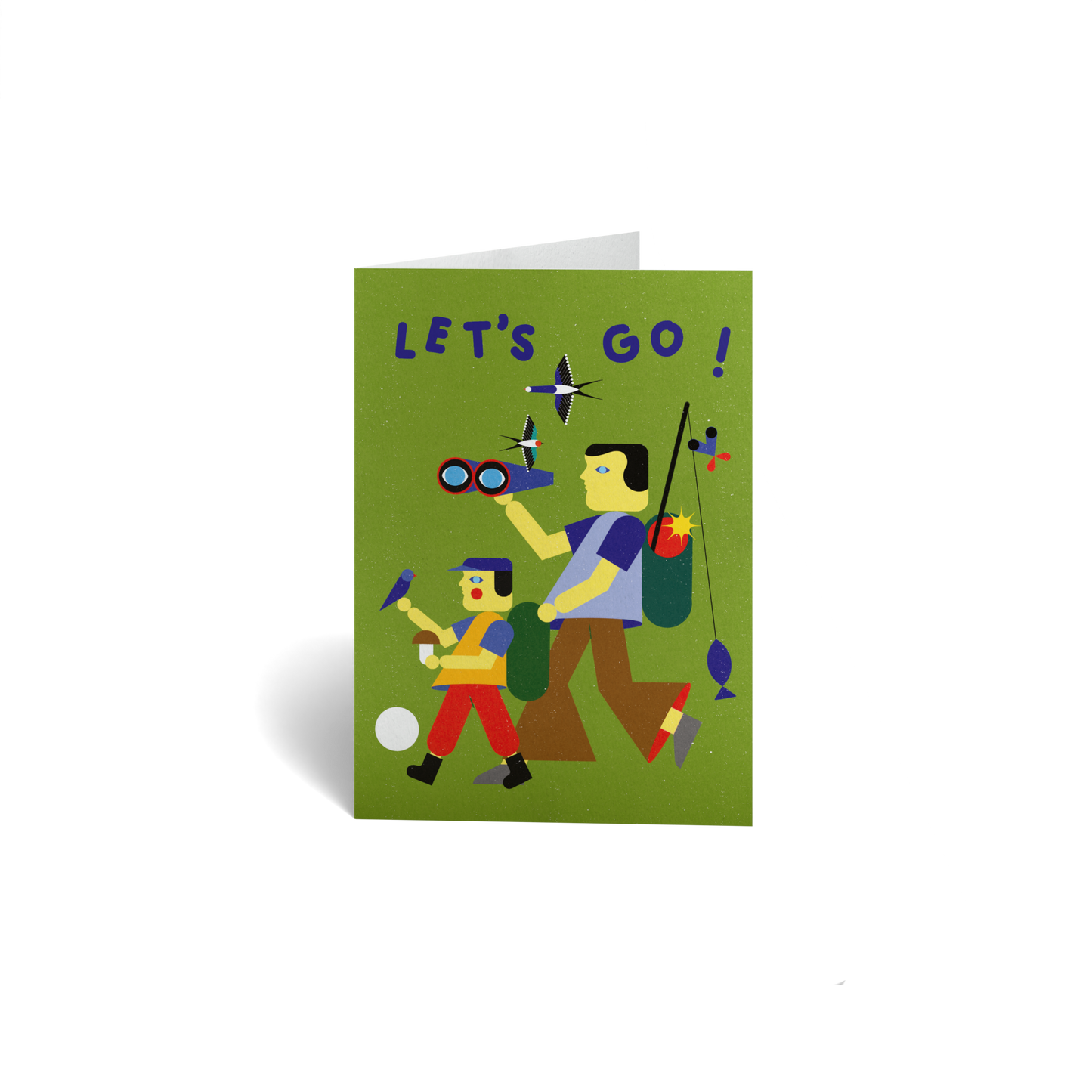 Father's Day Keepsake Greeting Card - Father and Son Hiking