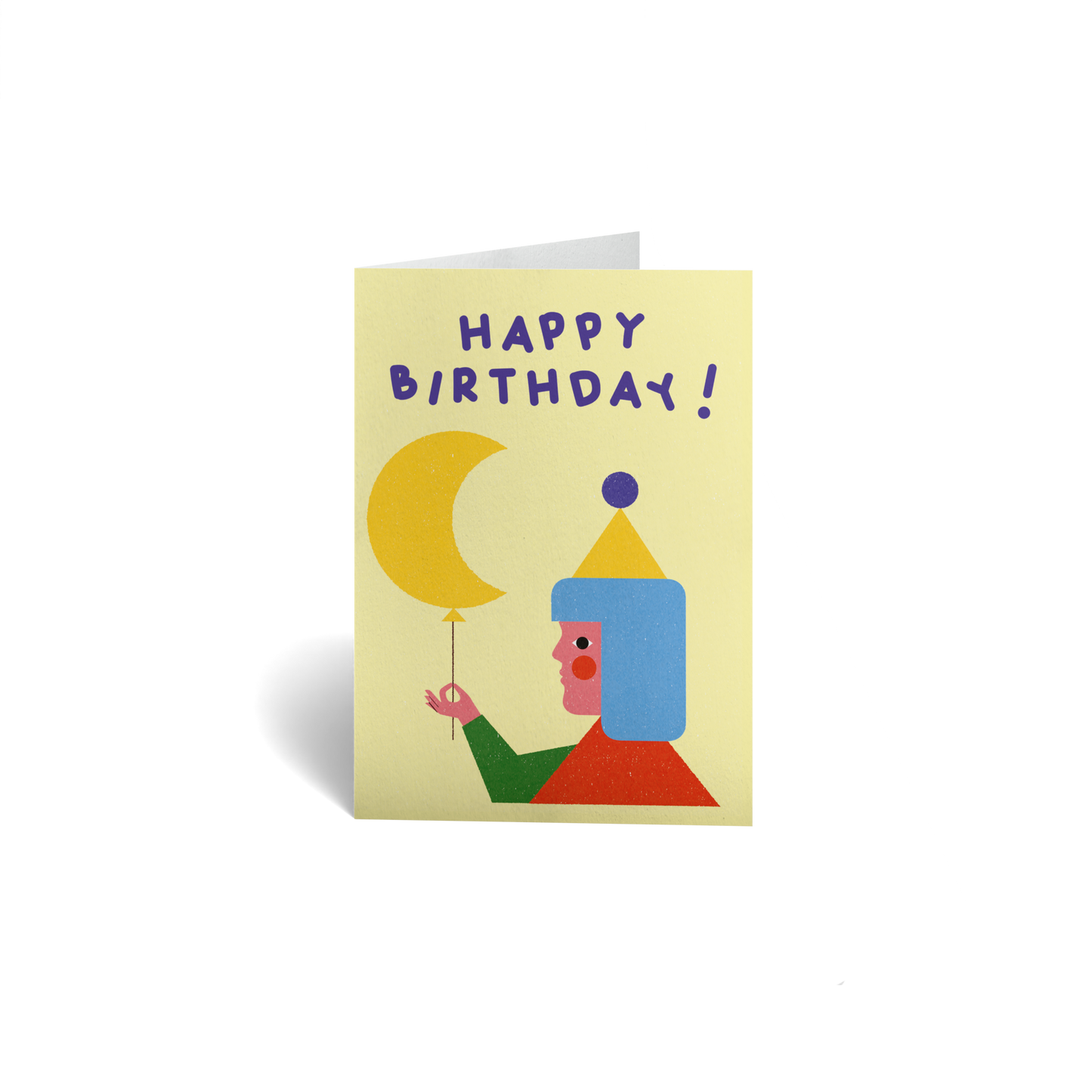 Birthday Keepsake Greeting Card - Moon Balloon