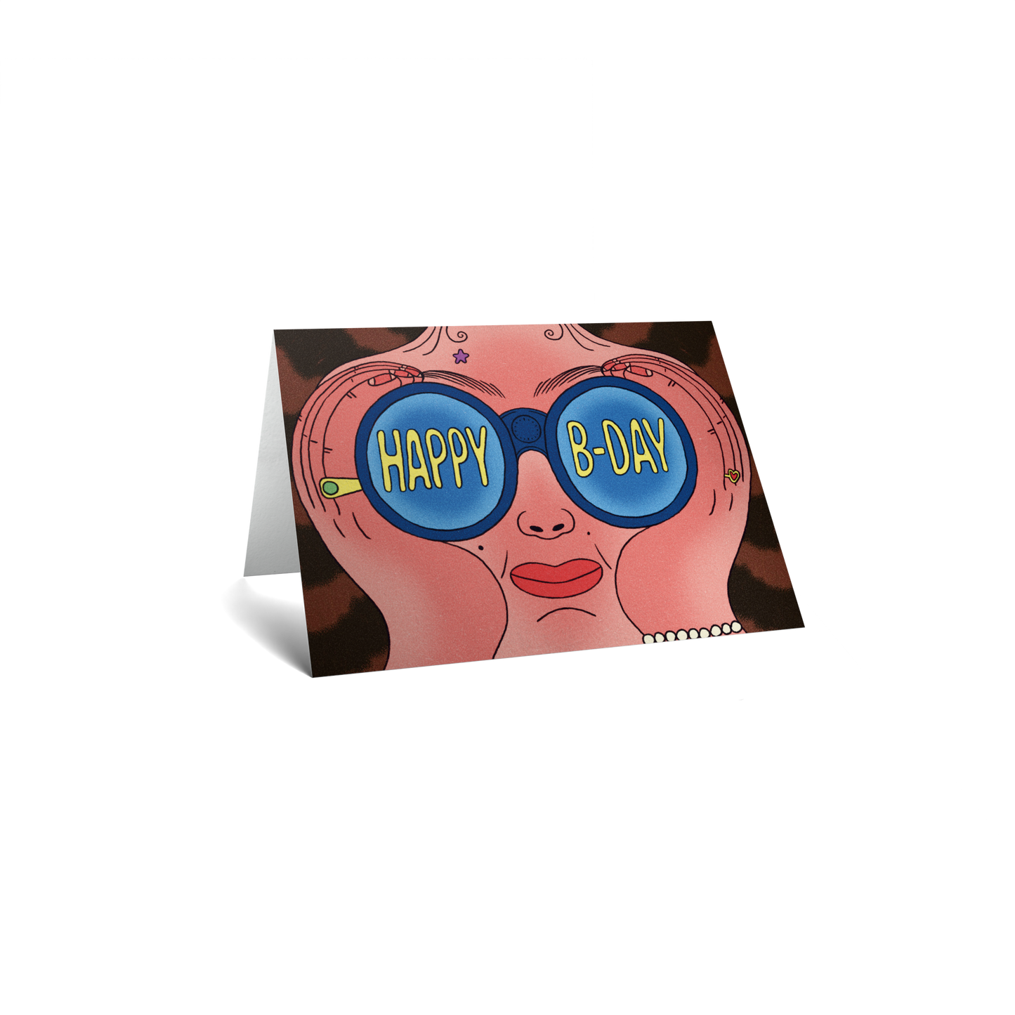 Birthday Keepsake Greeting Card - B-Day Binoculars