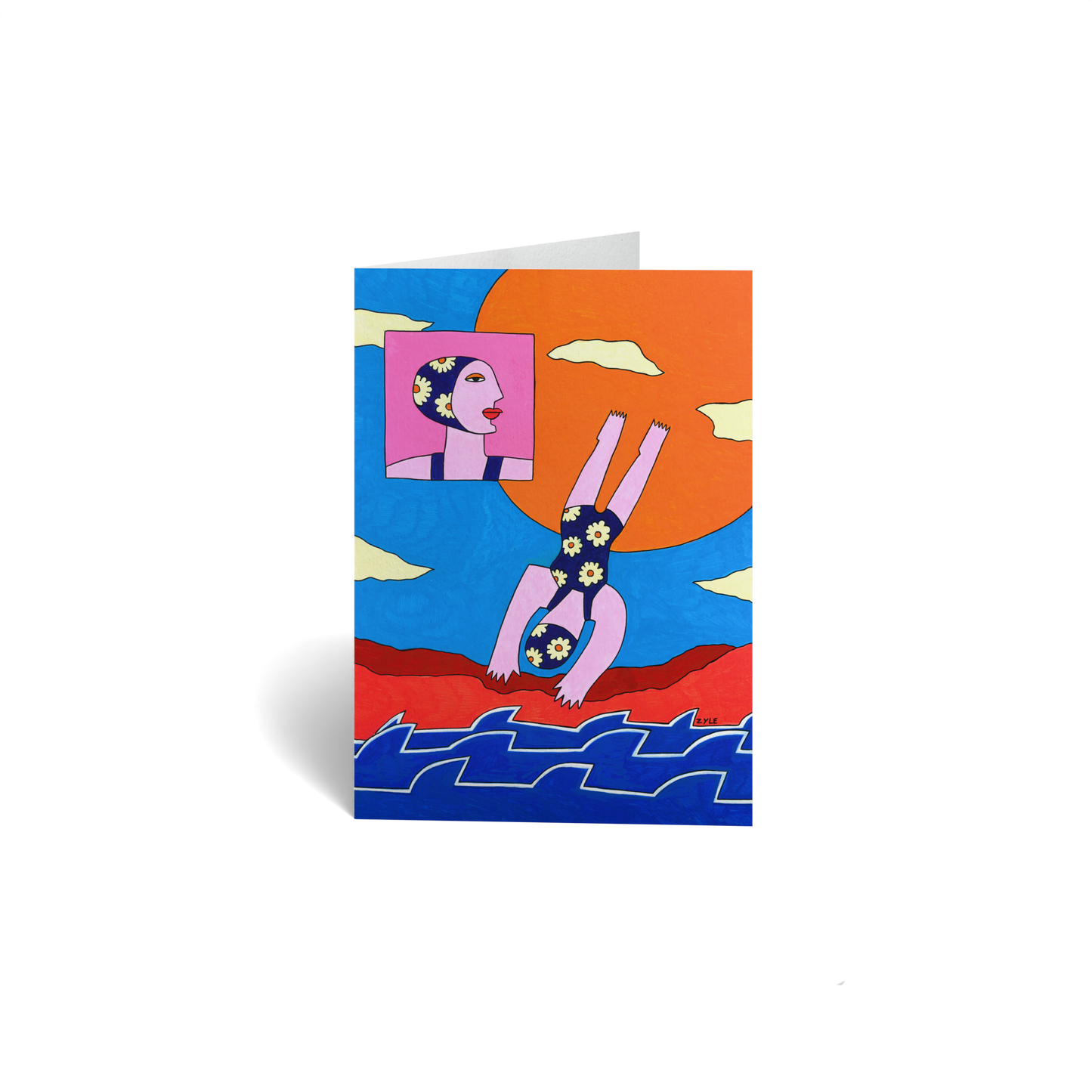 Summer Keepsake Greeting Card - Woman Diving Into Water