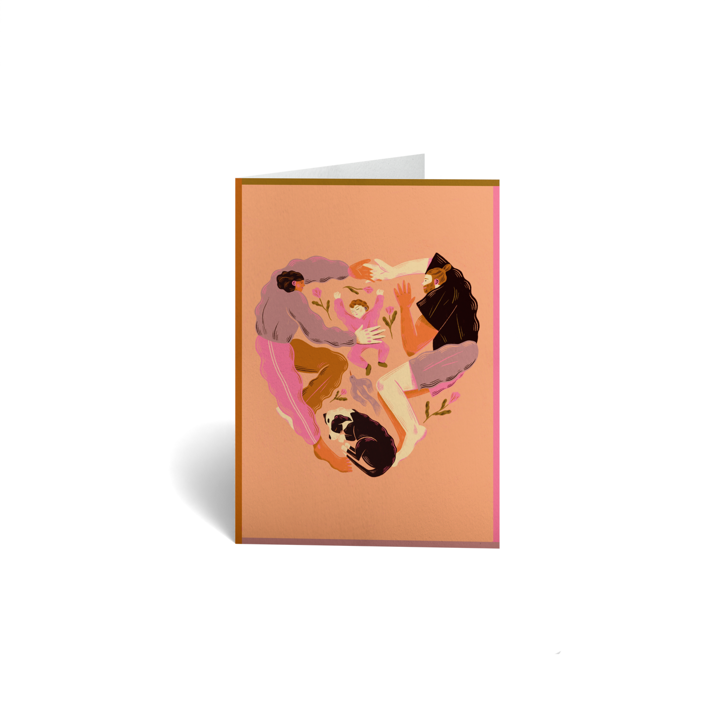 Love Keepsake Greeting Card - Family Forming Heart Shape