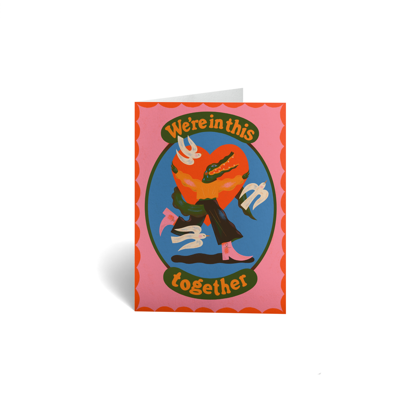 Sympathy Keepsake Greeting Card - In This Together - Alligator Heart