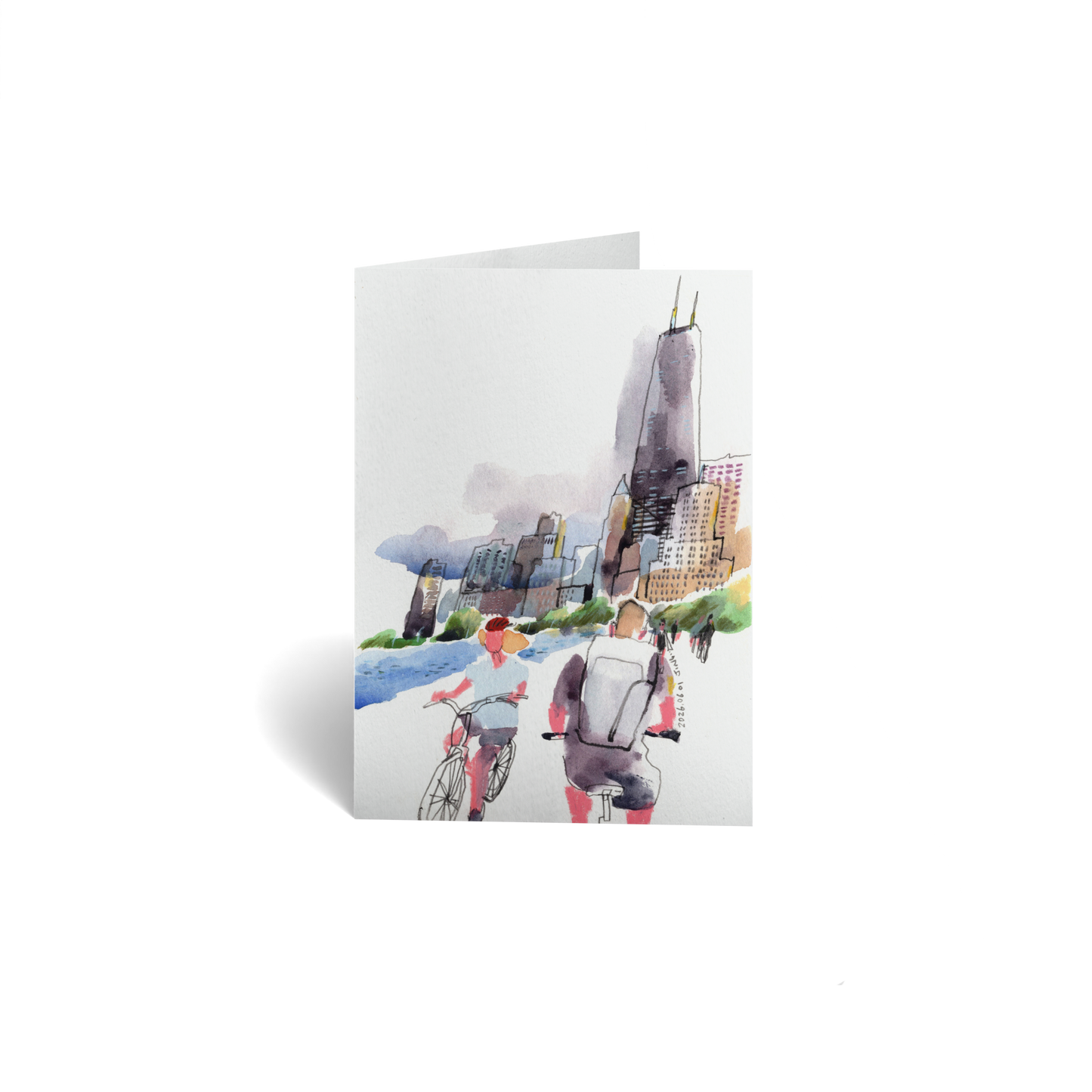 Just Because Keepsake Greeting Card - Chicago City - Lakefront Bike Ride