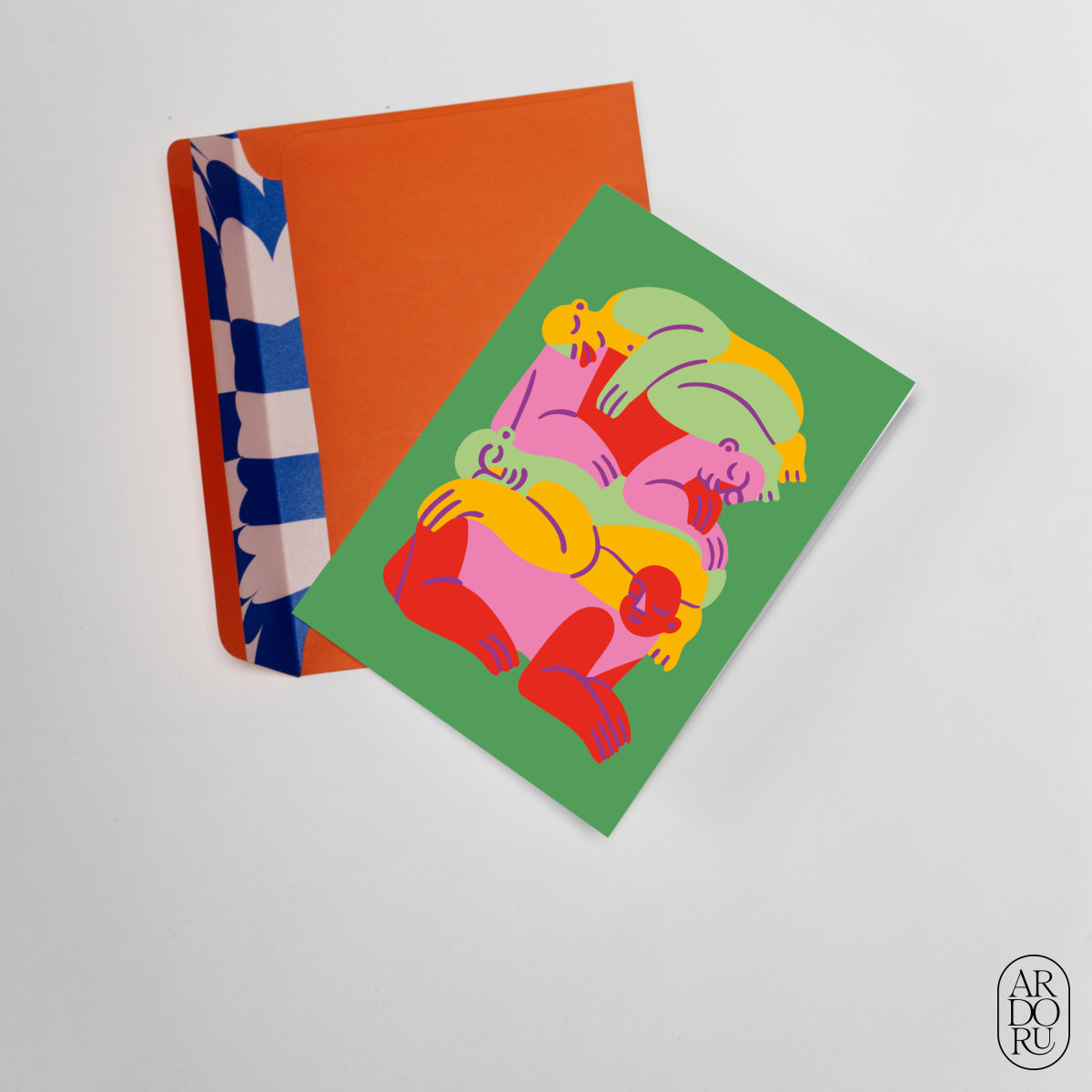 Pride Keepsake Greeting Card - Poly Pile - Colorful Figures Embrace