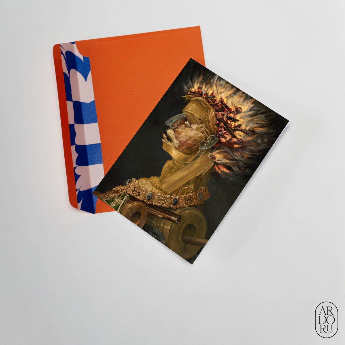 Just Because Keepsake Greeting Card - Face Made of Fire Objects