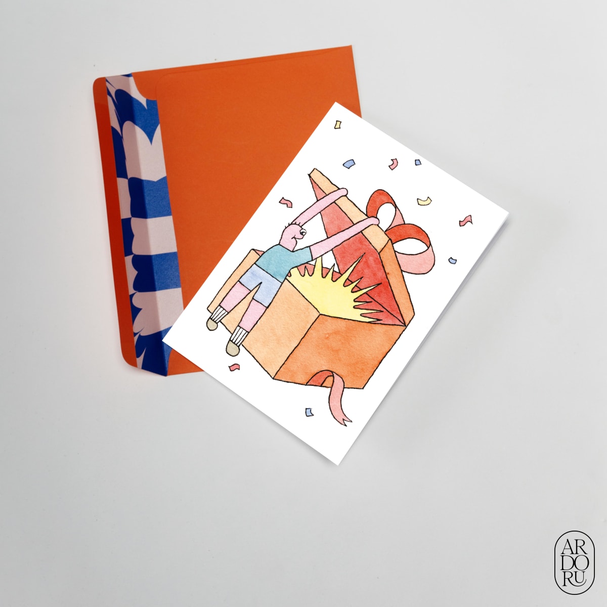 Birthday Keepsake Greeting Card - Person Opening Present