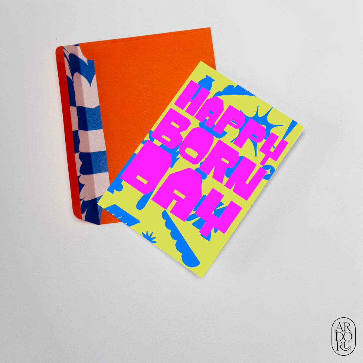 Birthday Keepsake Greeting Card - Happy Born Day Funny Abstract
