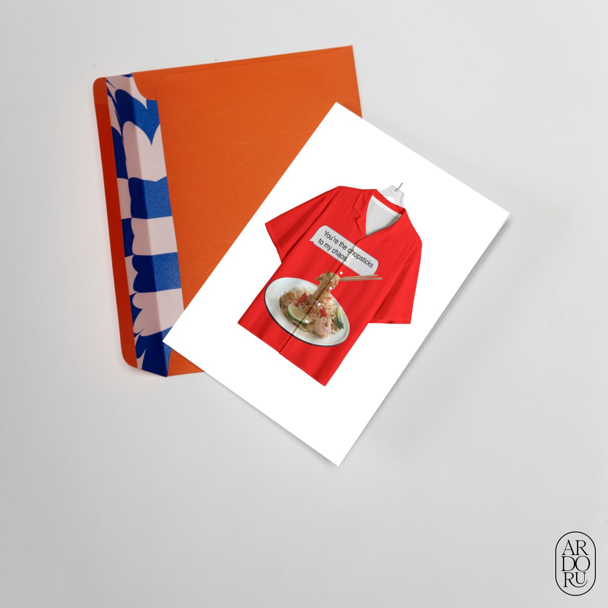 Love Keepsake Greeting Card - Chopstick and Noodles