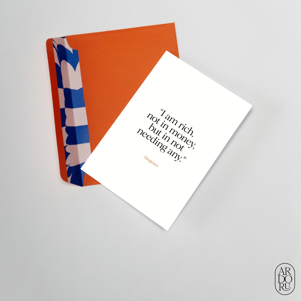 Just Because Keepsake Greeting Card - Diogenes Wisdom Quote