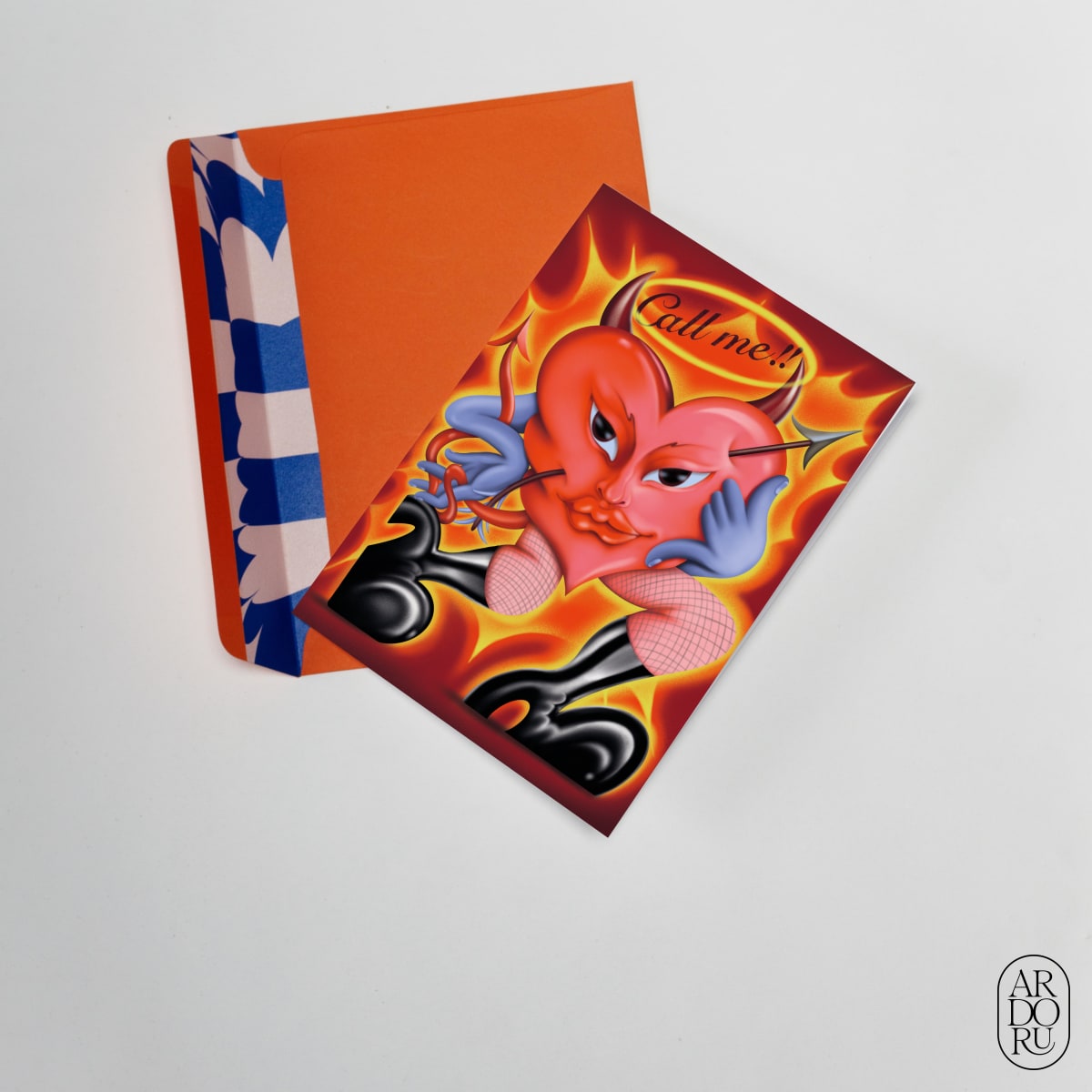 Valentine's Day Keepsake Greeting Card - Devil Heart Character