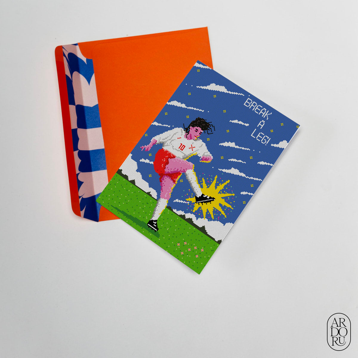 Encouragement Keepsake Greeting Card - Soccer Player - BREAK A LEG