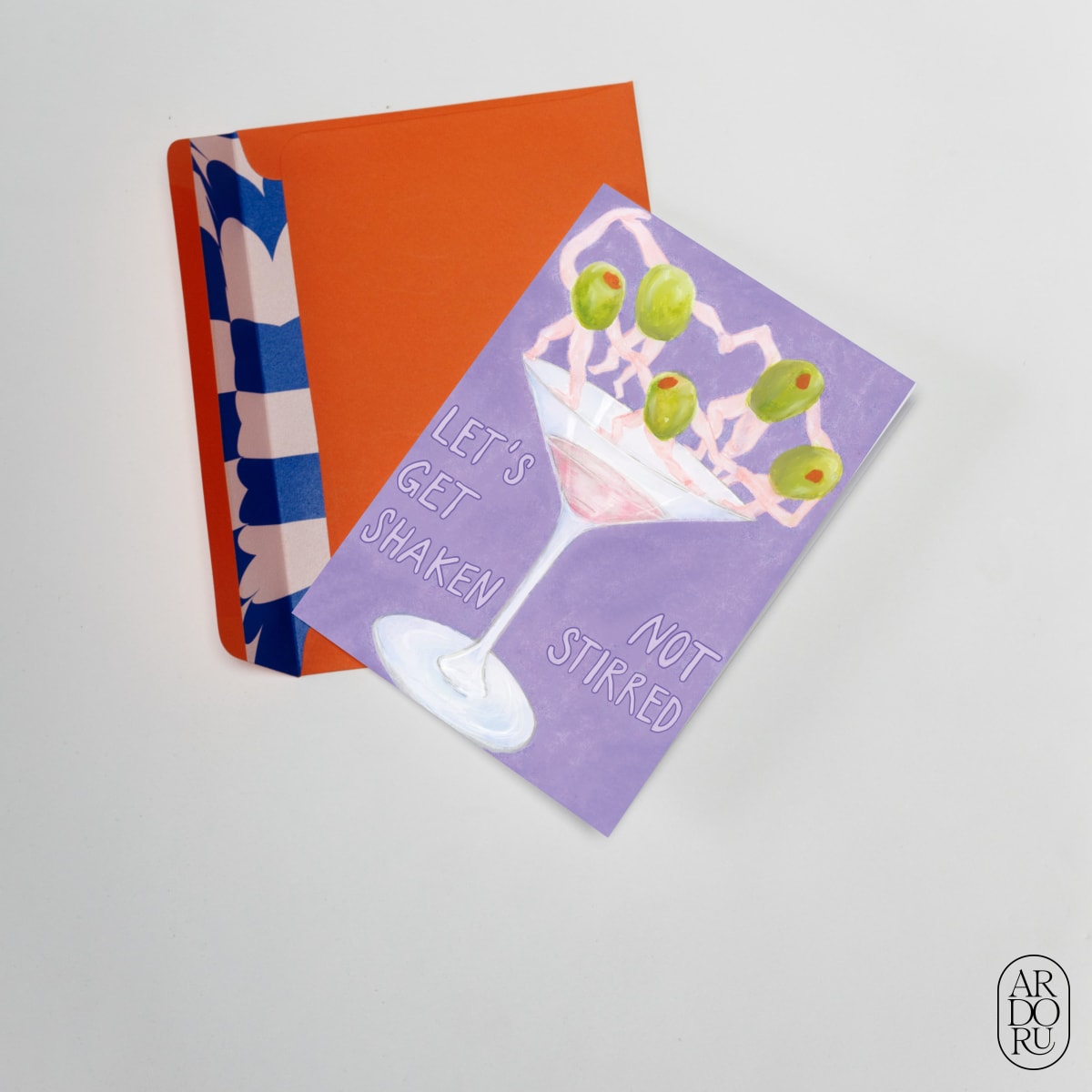 Congratulations Keepsake Greeting Card - Martini with Dancing Olives