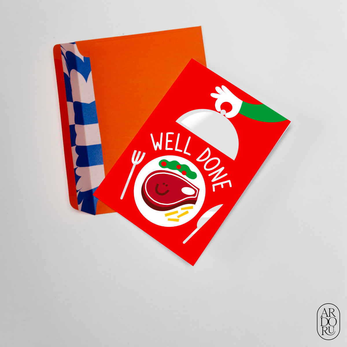 Congratulations Keepsake Greeting Card - Well Done Steak - Dinner