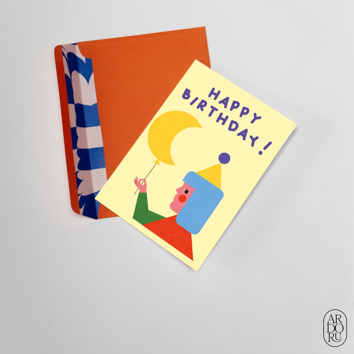 Birthday Keepsake Greeting Card - Moon Balloon