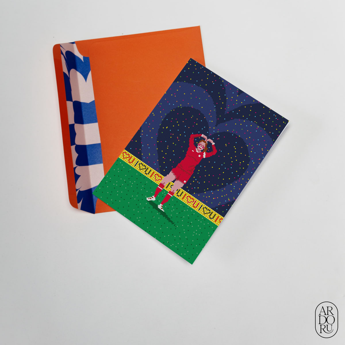 Love Keepsake Greeting Card - Soccer Player Celebrating