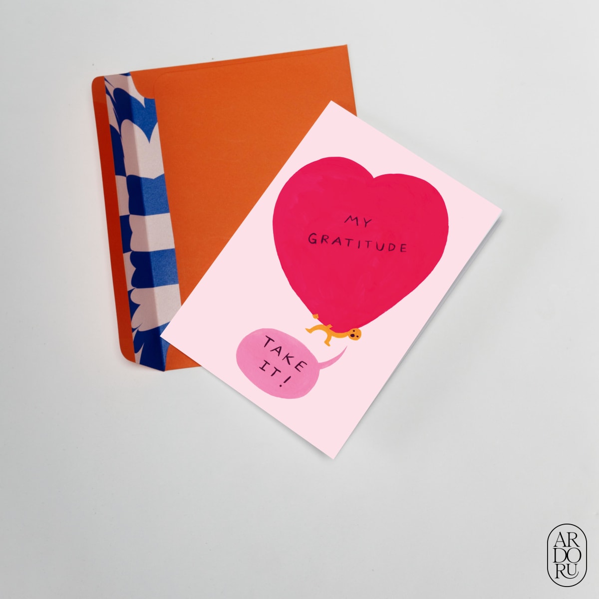 Thank You Keepsake Greeting Card - Gratitude - Figure w/ Giant Heart