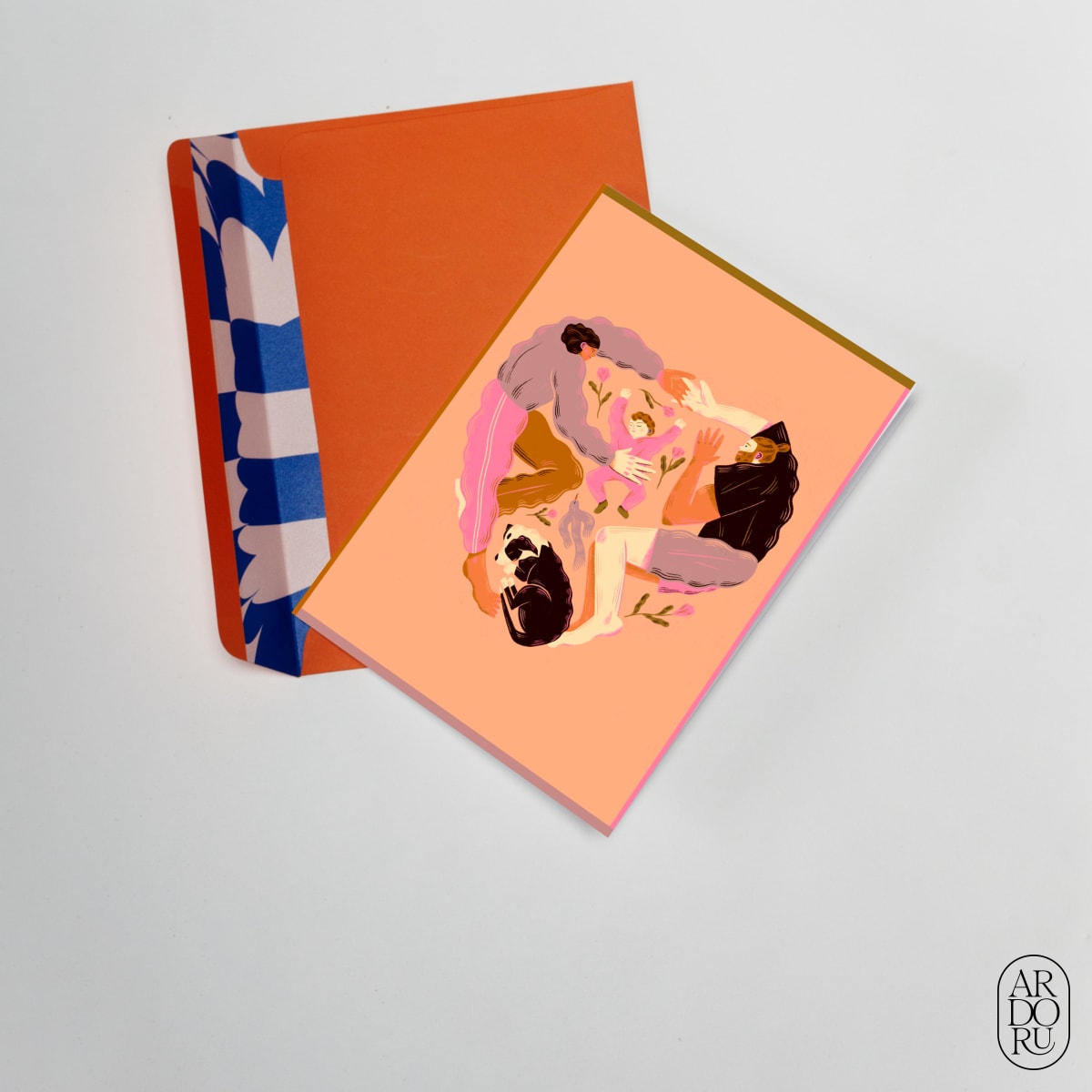 Love Keepsake Greeting Card - Family Forming Heart Shape