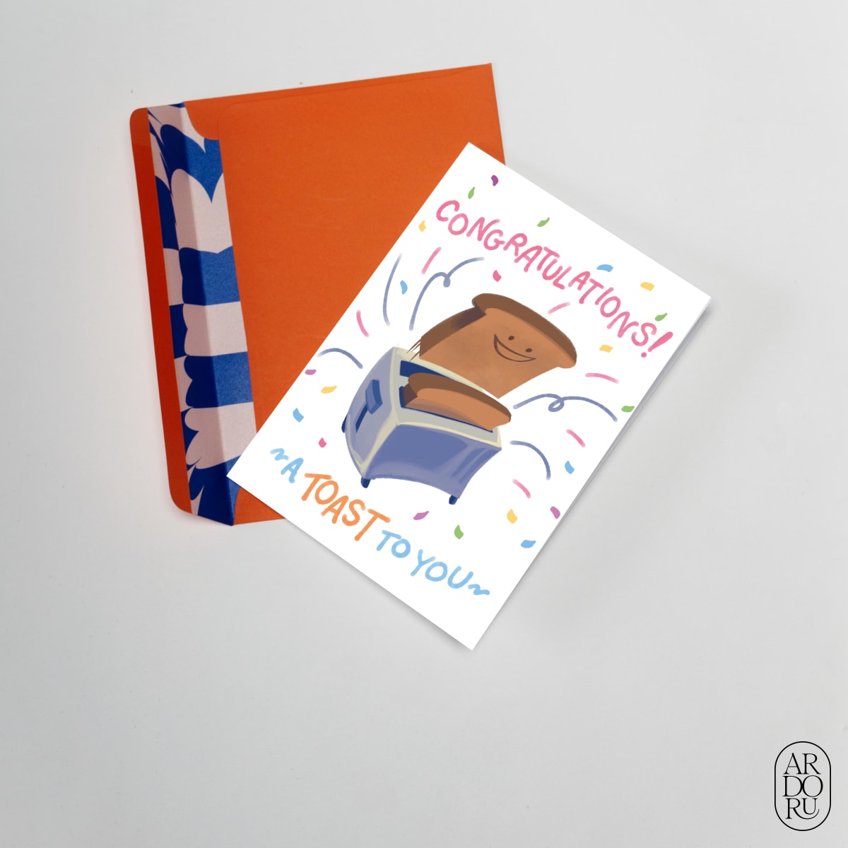 Congratulations Keepsake Greeting Card - Toast and Toaster
