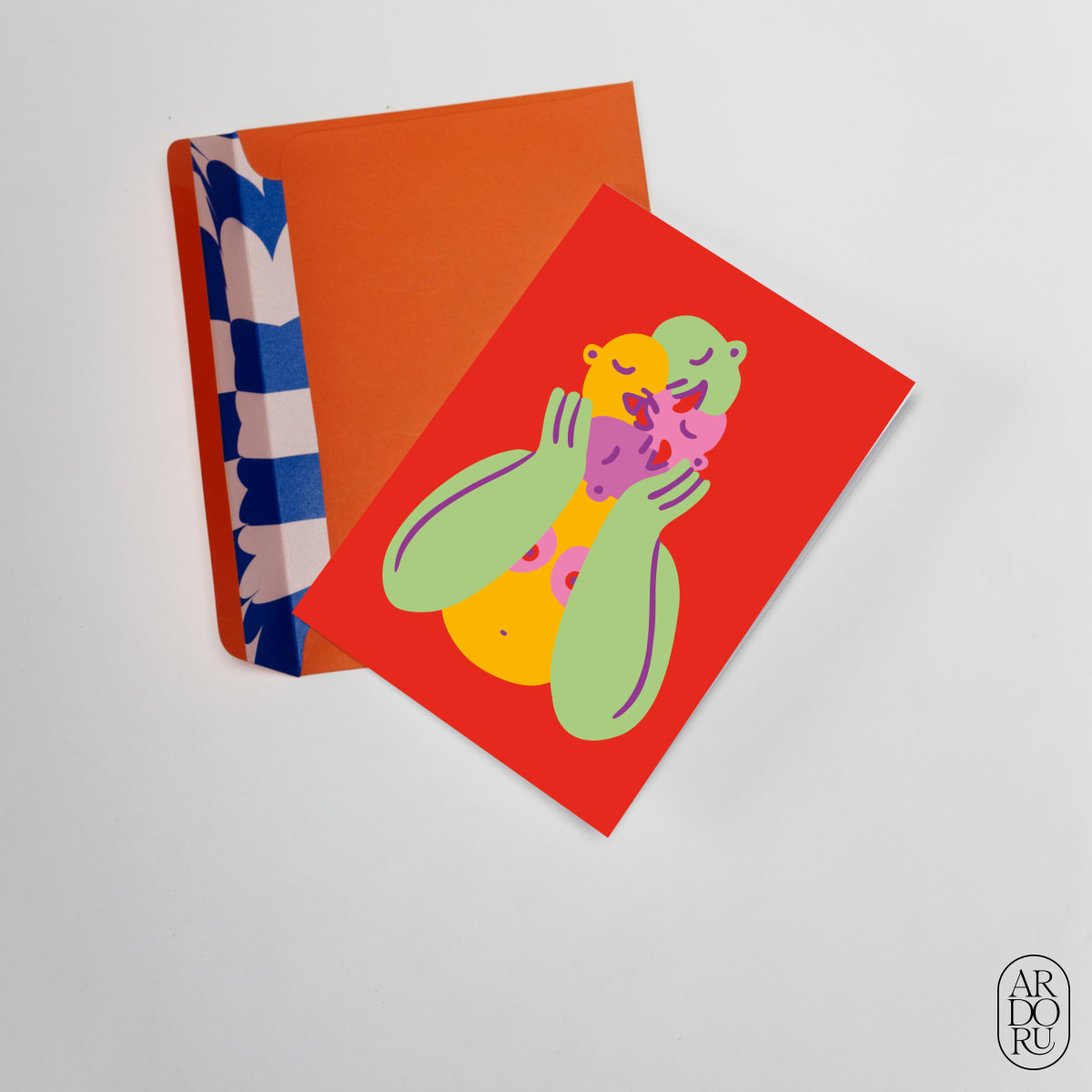 Self Care Keepsake Greeting Card - Colorful Faces Embracing